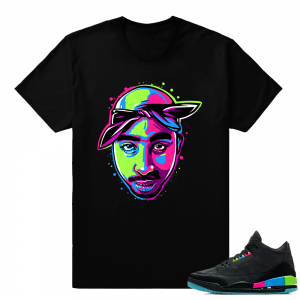 Jordan 3 Quai 54 2pac shirt  2Pac  Black tee