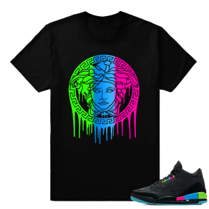 Jordan 3 Quai 54 Medusa Drip Shirt  Medusa Drip  Black tee