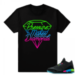 Jordan 3 Quai 54 shirt match  Pressure Makes Diamonds  Black tee