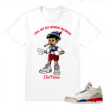 Jordan 3 Shirt Charity Game  Sneakerhead Pinocchio  White tee