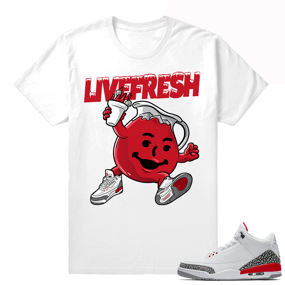 Jordan 3 shirts Katrina  Kool Aid Fresh  White tee