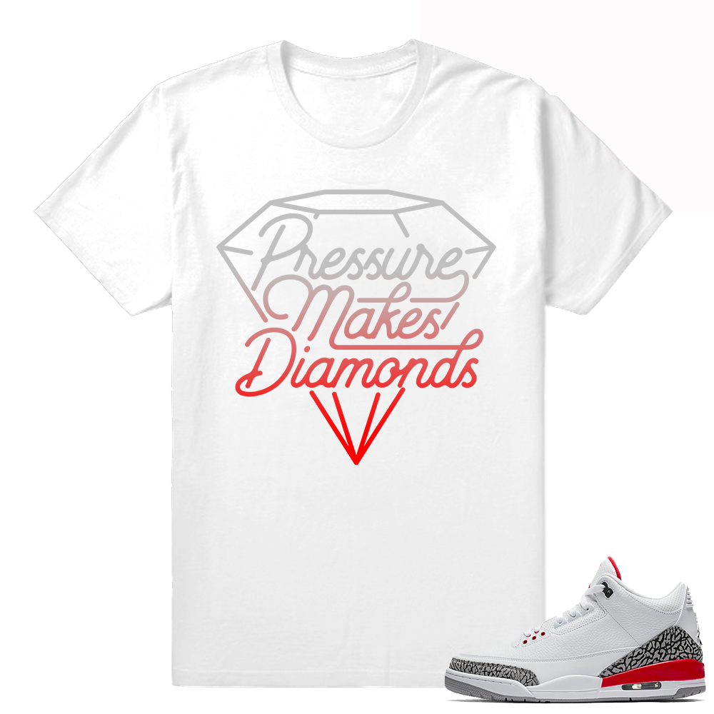 Jordan 3 shoes match shirt  Pressure Make Diamonds  White tee