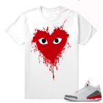 Jordan 3s matching shirt Hall of Fame 3  Comme De Garcons Drip  White tee