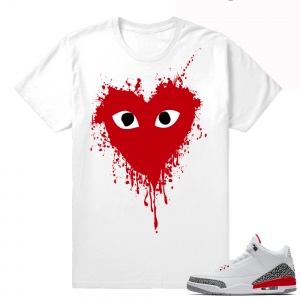 Jordan 3s matching shirt Hall of Fame 3  Comme De Garcons Drip  White tee