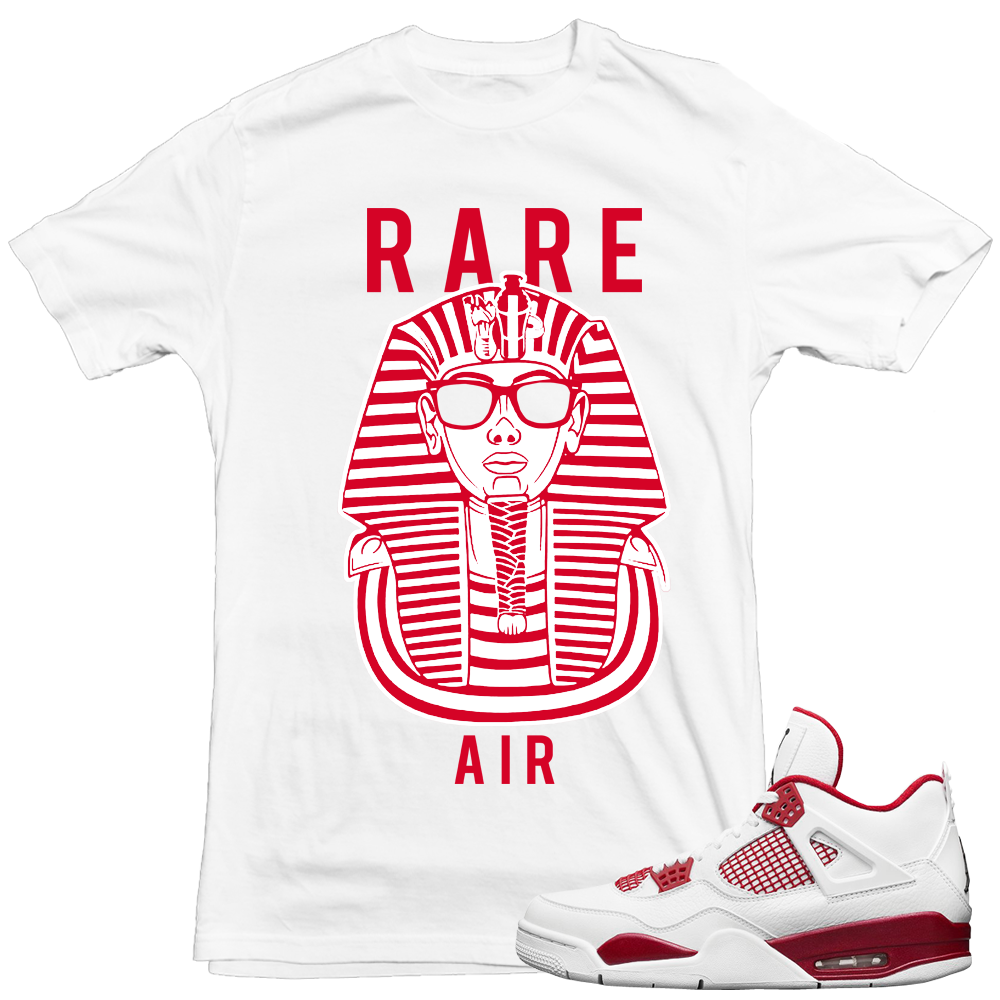 Air Jordan 4 Alternate 89 Sneakers match 'Rare Pharaoh' t shirt| White T shirt