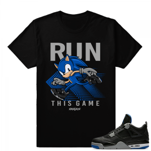 Match Air Jordan 4 Motorsport Away | Run This Game | Black T shirt