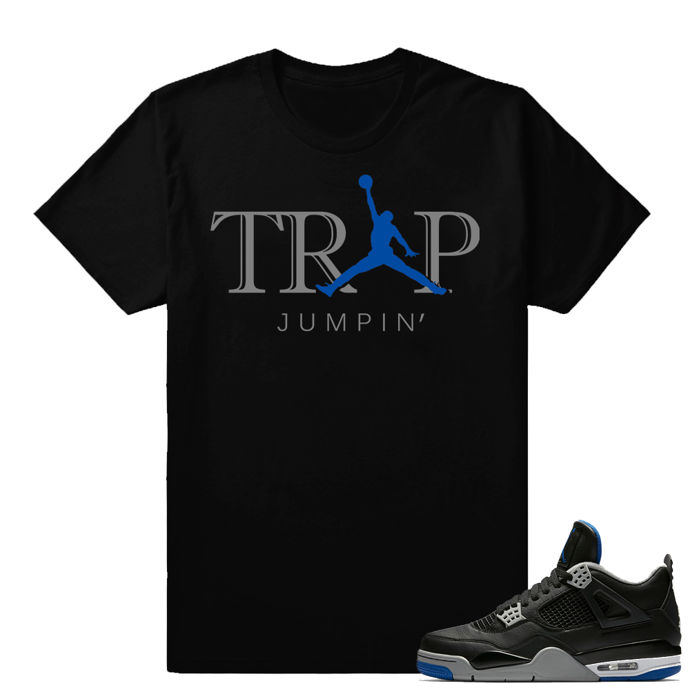 Match Air Jordan 4 Motorsport Away | Trap Jumpin | Black T shirt