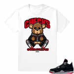 Jordan 4 Bred | Checks Over Stripes Bear | White Shirt