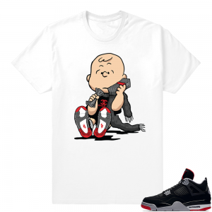 Jordan 4 Bred | Designer Charlie | White Shirt