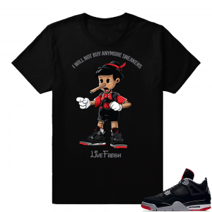 Jordan 4 Bred | Sneakerhead Pinocchio | Black Shirt