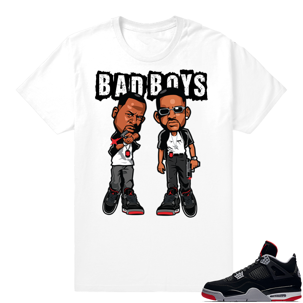 Jordan 4 Bred | Bad Boys | White Shirt