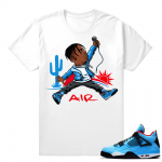 Jordan 4 Cactus Jack Air Travis Shirt  White tee