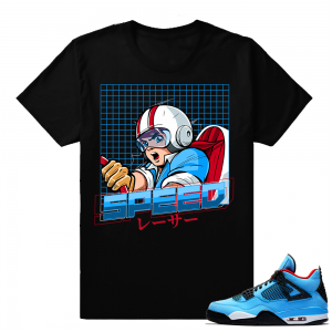 Jordan 4 Cactus Jack Matching shirt outfit  Speed Racer  Black tee