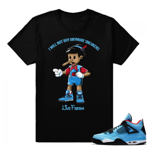 Jordan 4 Cactus Jack Travis Scott shirt  Sneakerhead Pinocchio  Black tee