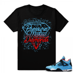 Jordan 4 Cactus Jack match shirt outfit  Pressure Makes Diamonds  Black tee