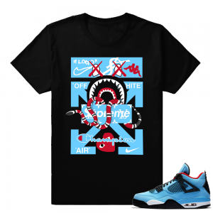 Jordan 4 Cactus Jack shirt match  Designer Mashup  Black tee