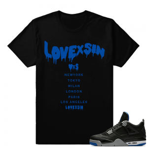 Match Air Jordan 4 Motorsport Away | Love X Sin | Black T shirt