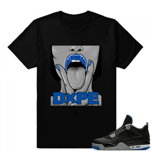 Match Air Jordan 4 Motorsport Away | DXPE 4s | Black T shirt