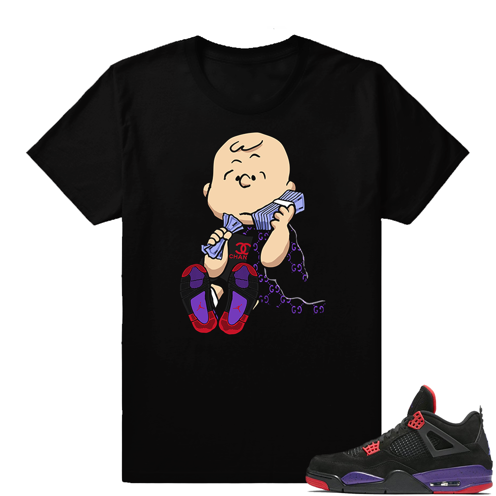 Jordan 4 Raptors Designer Van Pelt t shirt  Black Tee