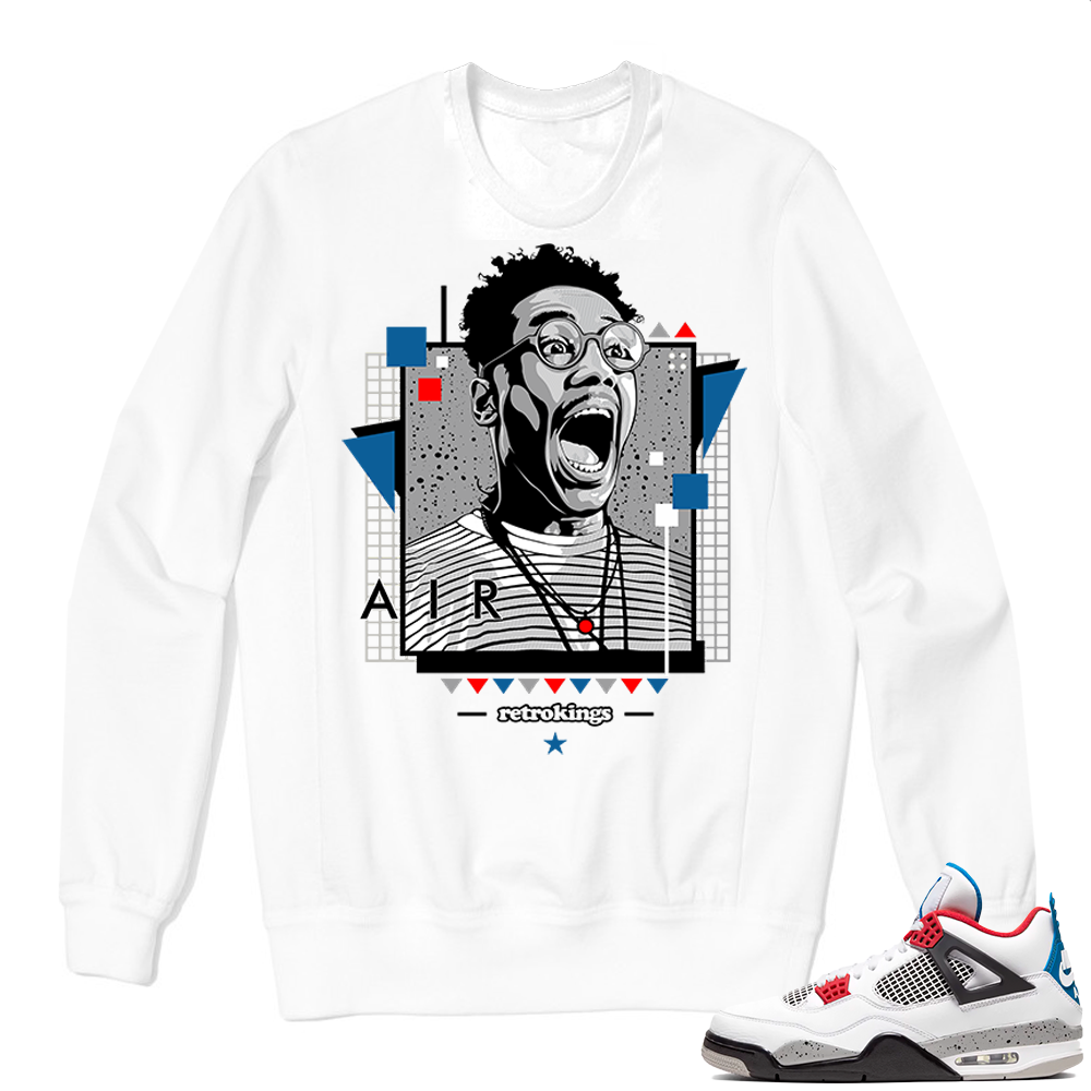 Jordan 4 What the Crewneck Sweatshirt White - Buggin