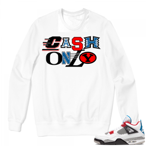 Jordan 4 What the Crewneck Sweatshirt White - Cash Only