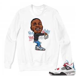 Jordan 4 What the Crewneck Sweatshirt White - Dababy Toon