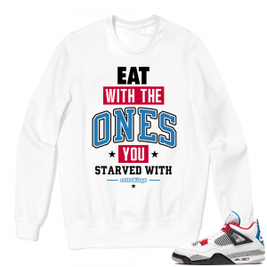 Jordan 4 What the Crewneck Sweatshirt White - EAT