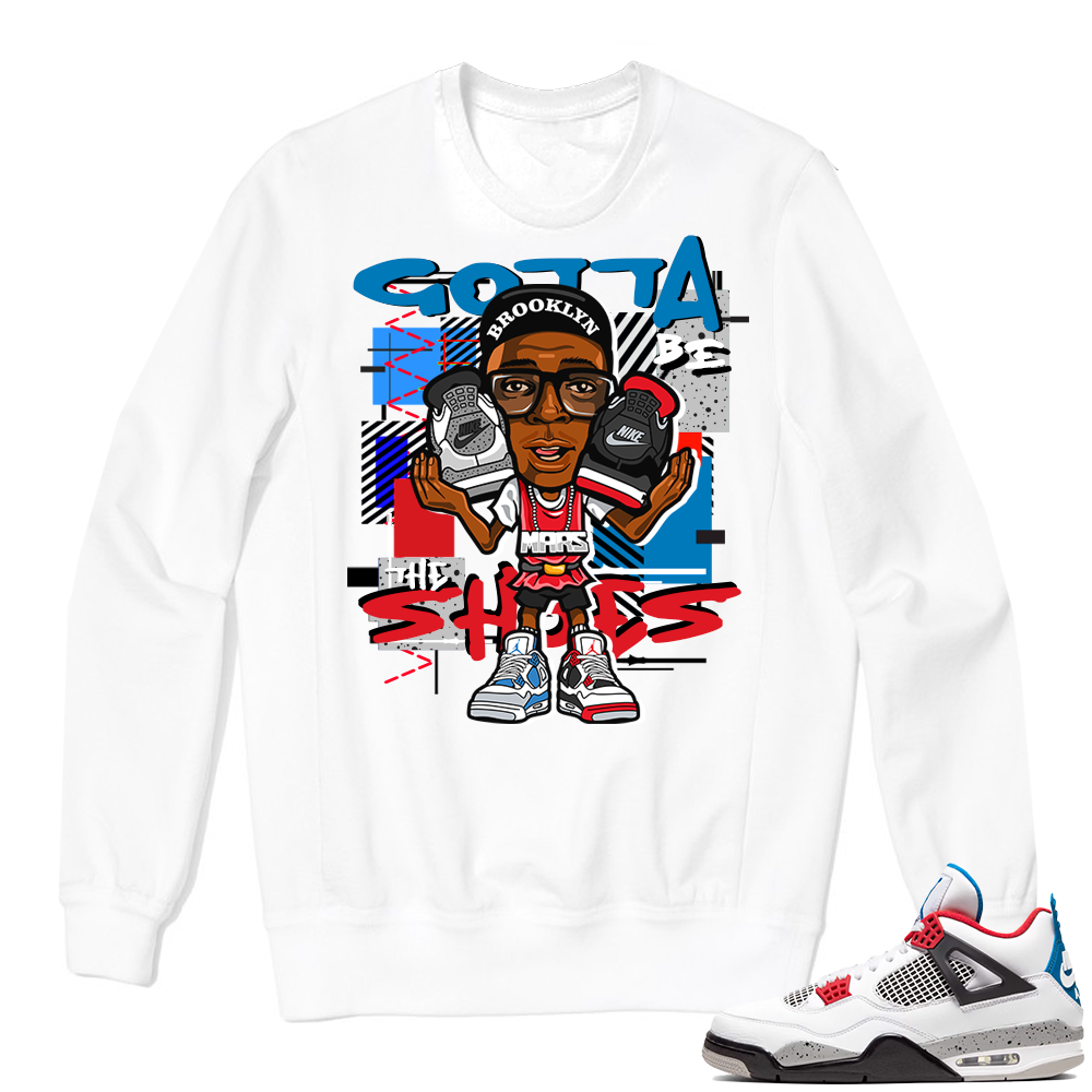 Jordan 4 What the Crewneck Sweatshirt White - Gotta Be the Shoes