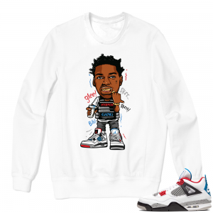 Jordan 4 What the Crewneck Sweatshirt White - Kodak Glee