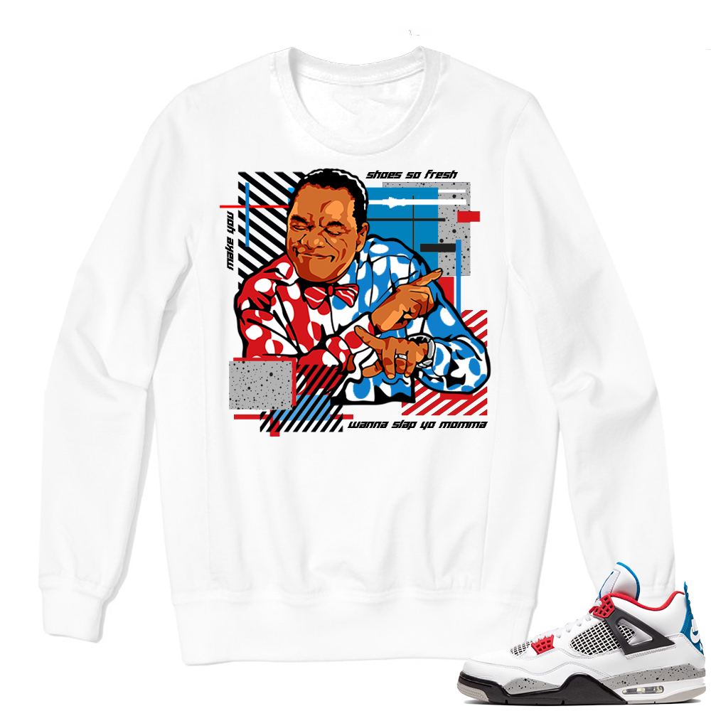 Jordan 4 What the Crewneck Sweatshirt White - Shoes So Fresh