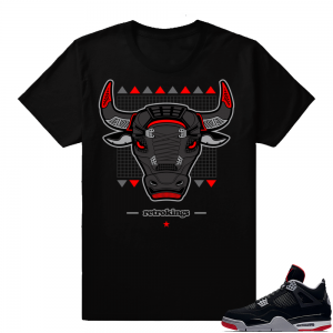 Jordan 4 Bred | Retro Bull 4s | Black Shirt