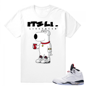 Jordan 5 Cement - matching Its Lit Live Fresh T shirt - White