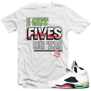 Jordan 5 Space Jam shirts to match 'Got 5s' White Sneaker Tees shirt