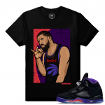 Air Jordan 5 Raptors Match Sneaker Tee | 6 God | Black T shirt