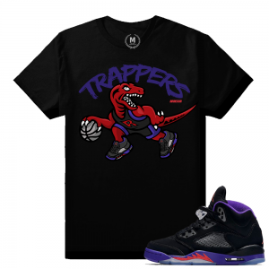 Air Jordan 5 Raptors Match Sneaker Tee | Trappers | Black T shirt