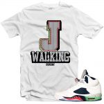 Jordan 5 Space Jam shirts to match 'J Walking' White Sneaker Tees shirt