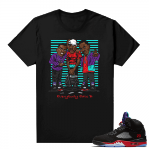 Jordan 5 Top 3 OG shirts - Black - Everybody Eats B