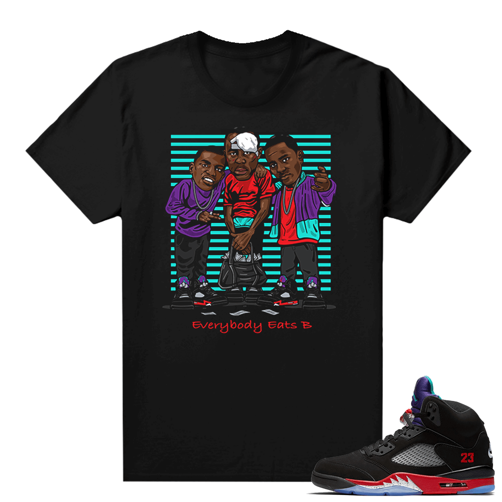 Jordan 5 Top 3 OG shirts - Black - Everybody Eats B