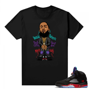 Jordan 5 Top 3 OG shirts - Black - Nipsey Hussle