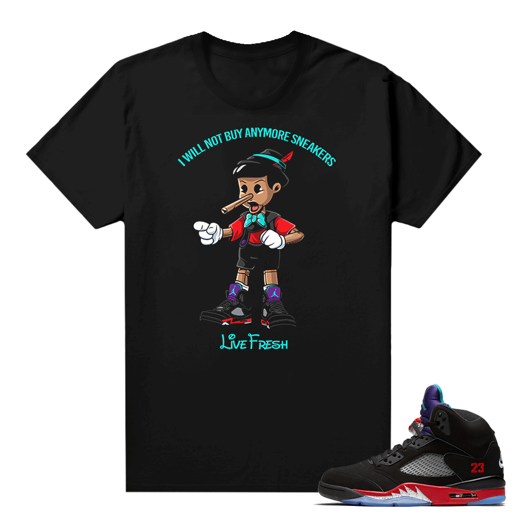 Jordan 5 Top 3 OG shirts - Black - Sneakerhead Pinocchio