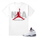 Jordan 5 Cement - Never Broke Again matching t shirt - White