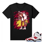 Jordan 6 Carmine shirt Black MJ in the Carmines