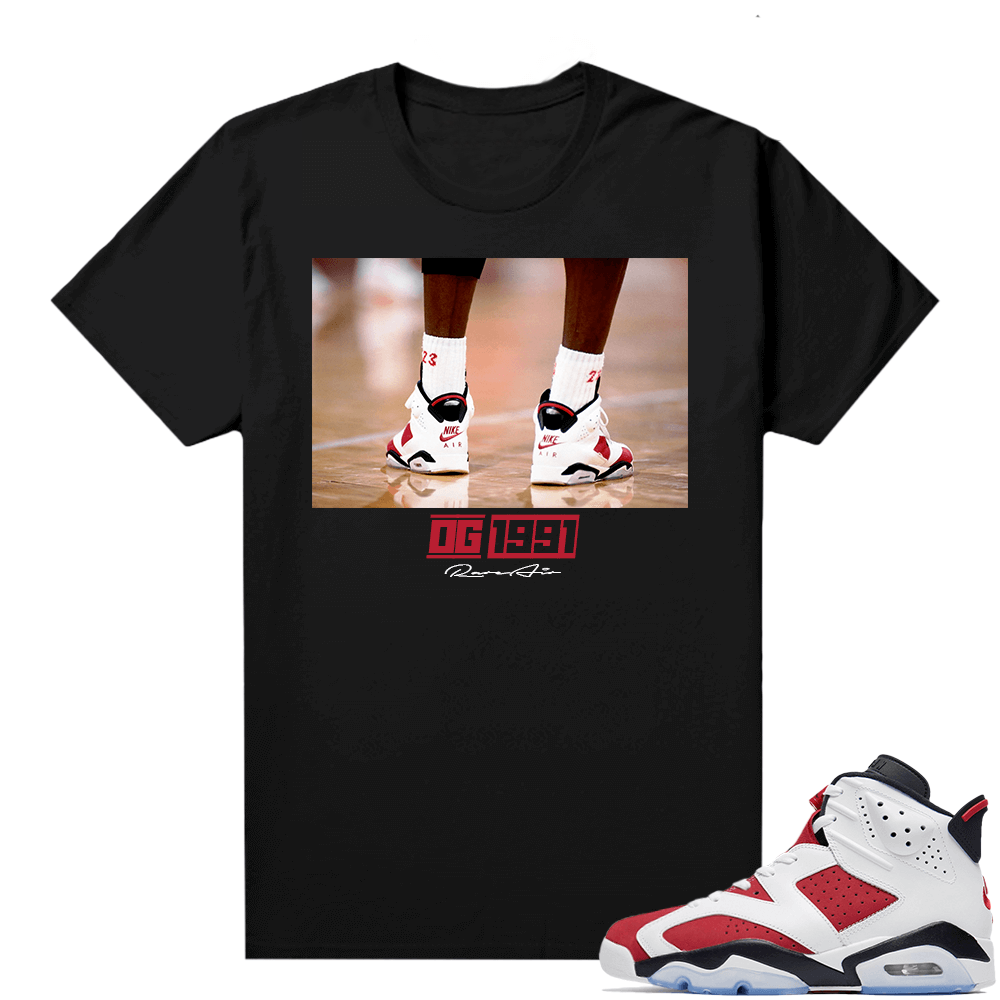 Jordan 6 Carmine shirt Black OG 1991