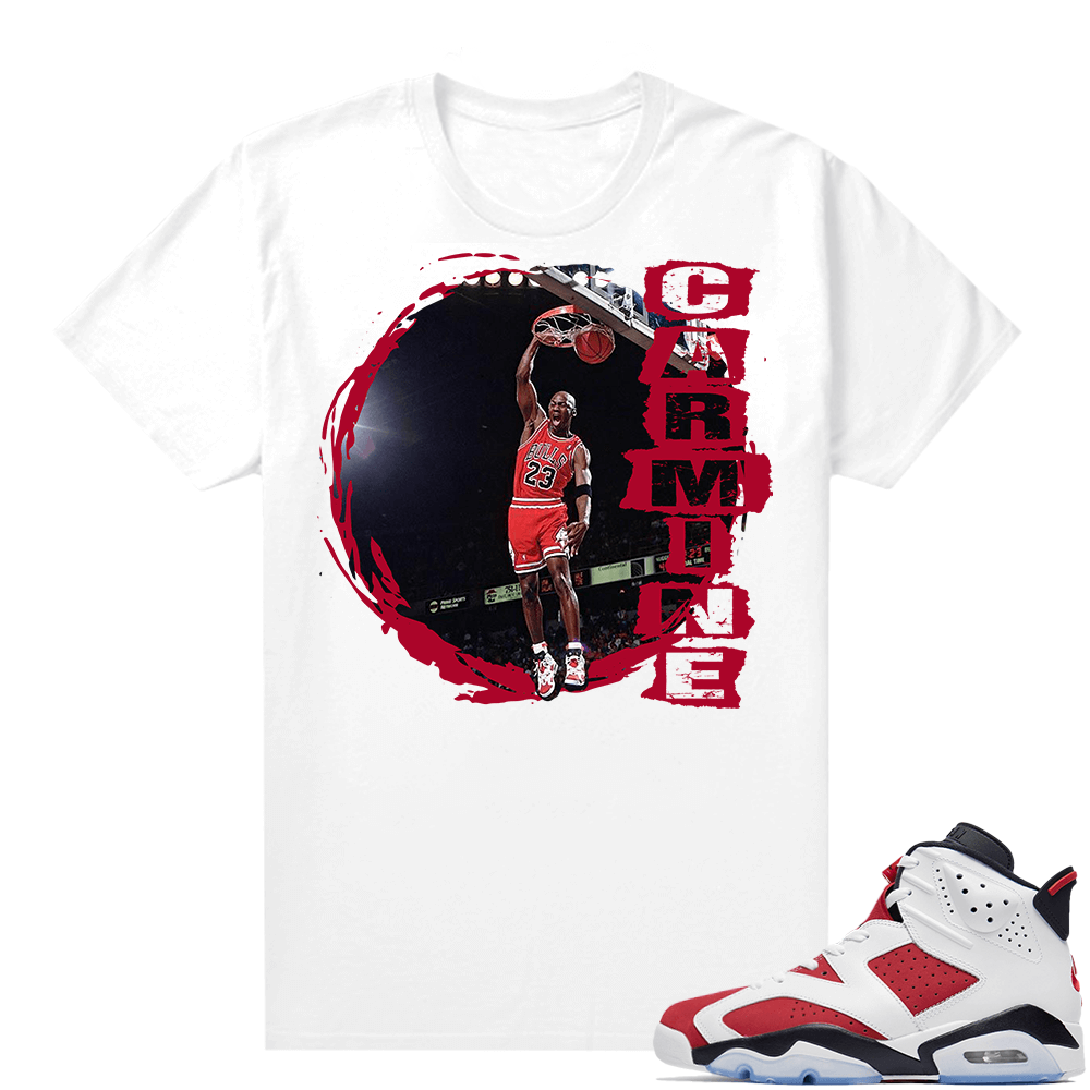 Jordan 6 Carmine shirt White Carmine Dunk V2