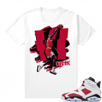 Jordan 6 Carmine shirt white Carmine VI