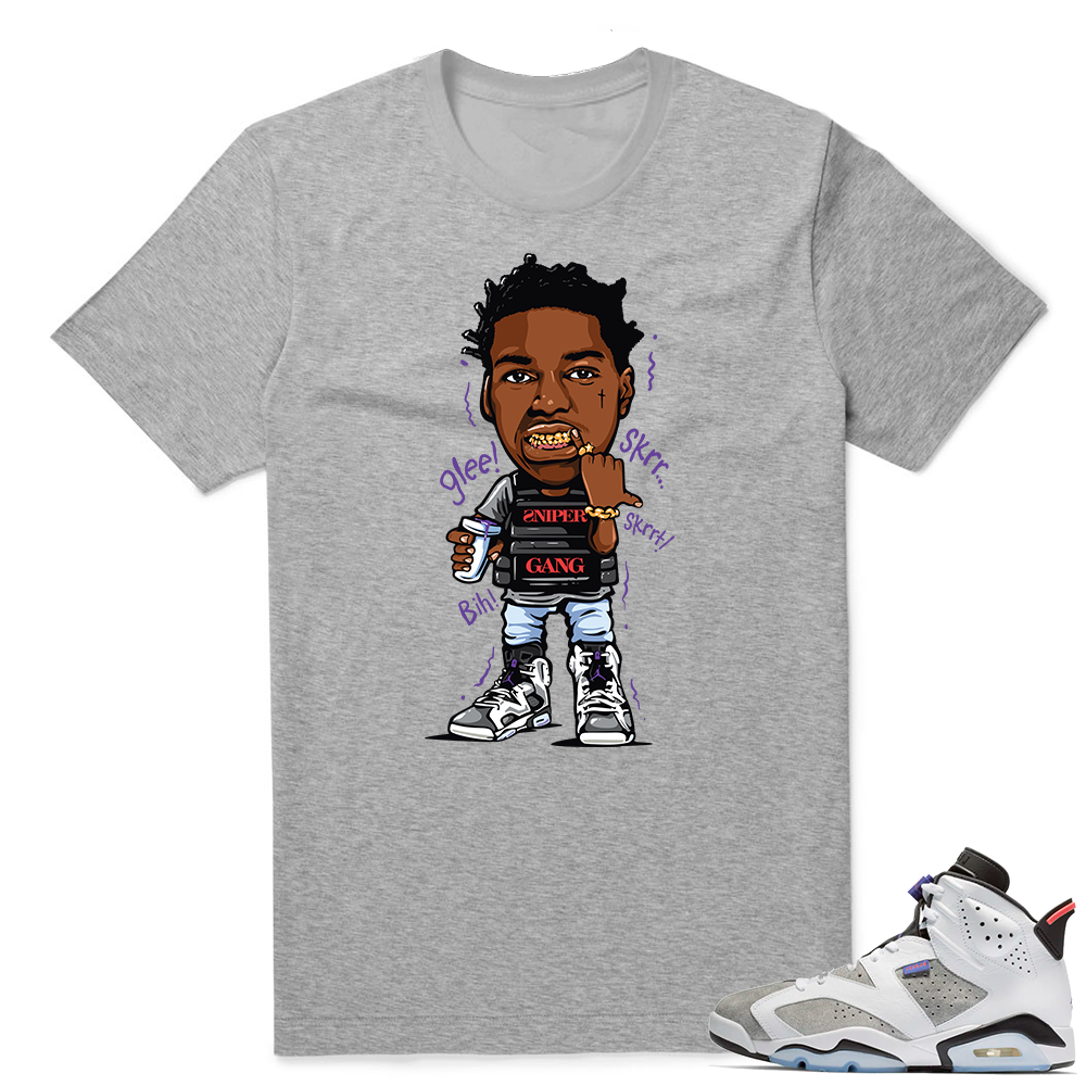 Jordan 6 Flint | Kodak Black Glee | Heather Grey Shirt