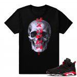 Infrared 6s sneaker tees | Dxpe Skull | Black shirt