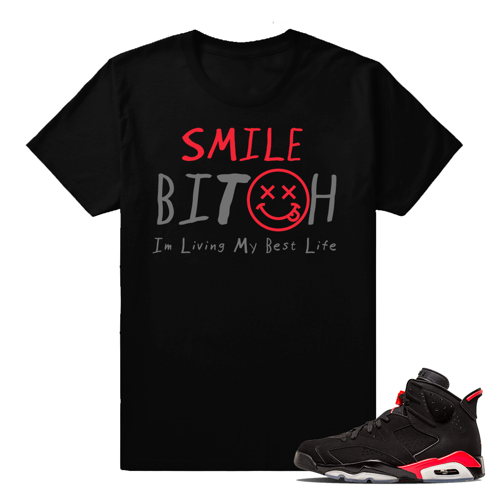 Infrared 6 sneaker tees | Living My Best Life | Black shirt