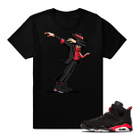 Air Jordan 6 Infrared matching sneaker shirt | MJ Dab | Black shirt