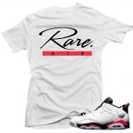 Jordan 6 low White Infrared shirts to match 'Rare Script' White Sneaker Tees shirt